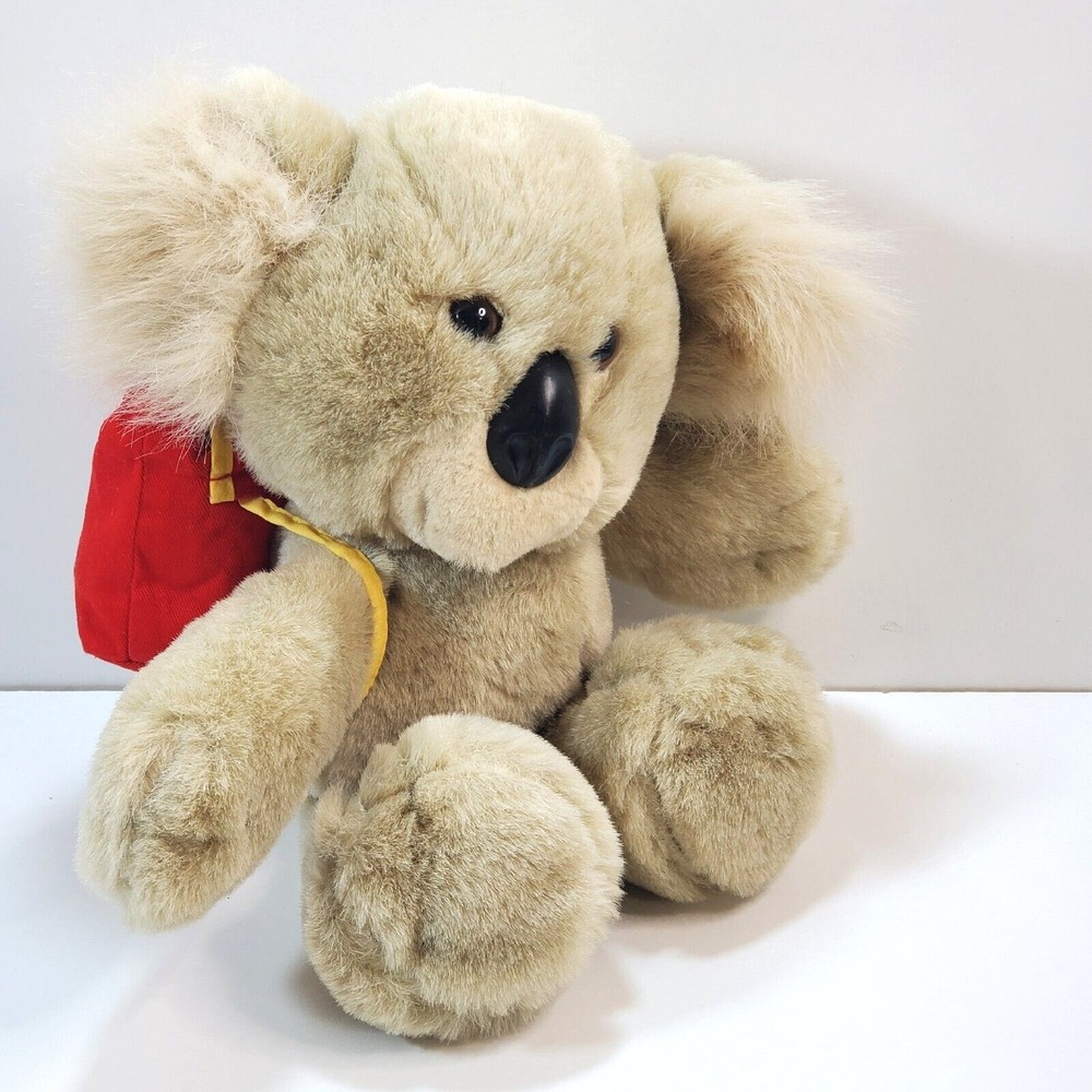 Vtg Avon Koala Plush 12" Stuffed Animal 1989 World of Wonderful Bears Backpack
